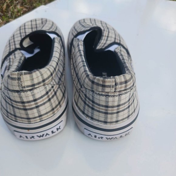 Airwalk Size 6 Brown Black Checkered Kid's Sneaker Shoes - Picture 4 of 10